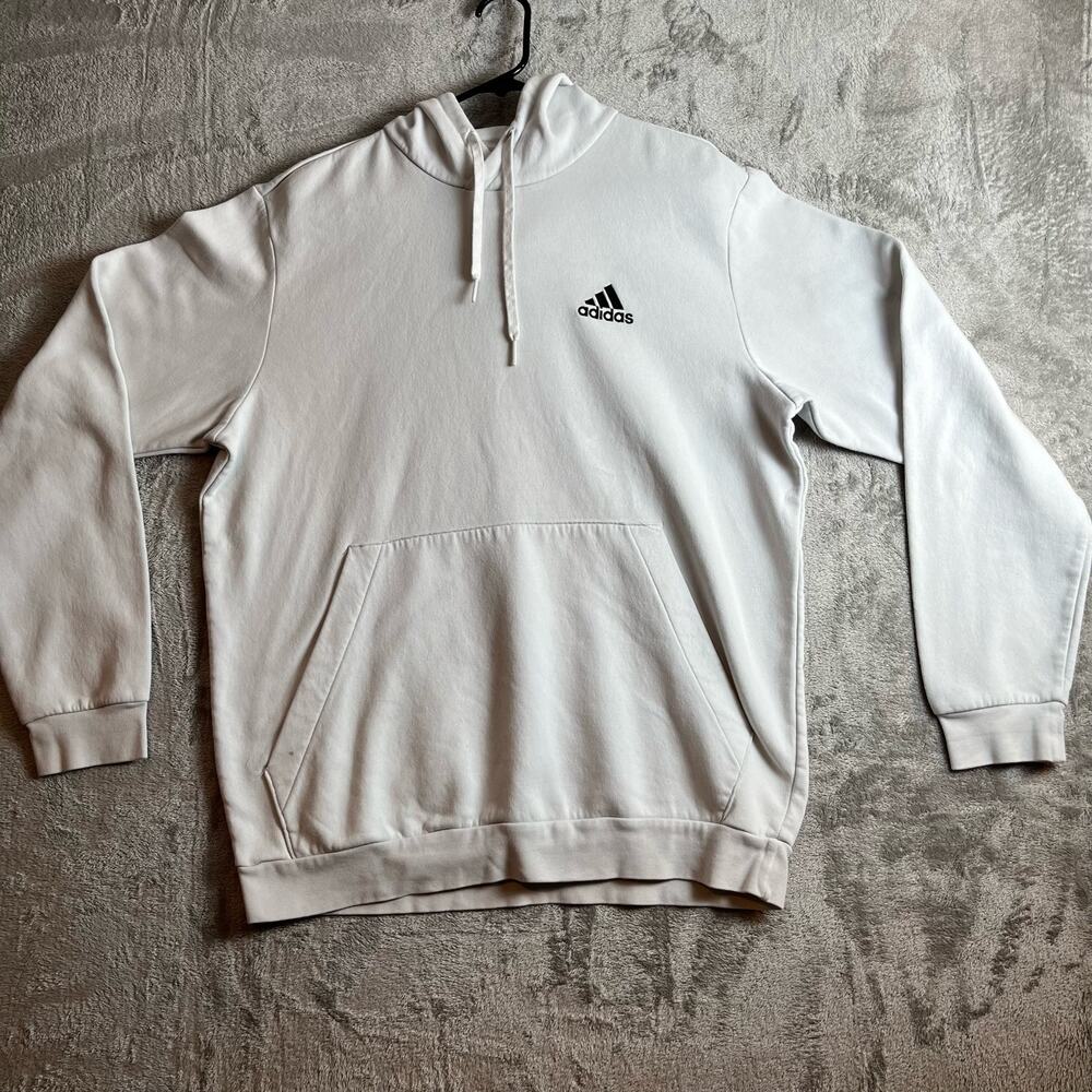 Adidas Men’s Athletic Long‎ Sleeve Hoodie Sz Large White